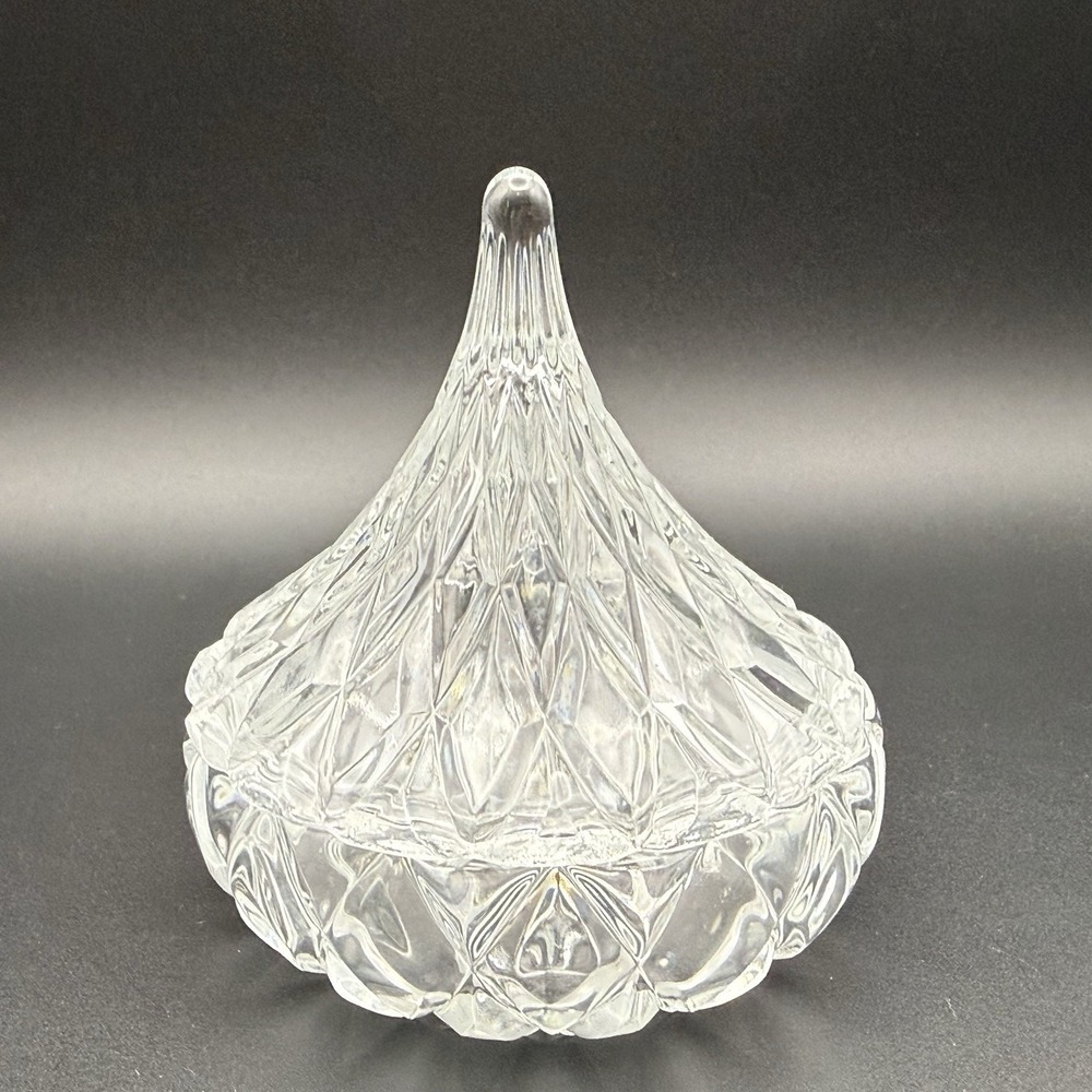 Vtg Godinger Shannon Crystal Hershey Kiss Shaped Candy Dish Jewelry Ring Holder